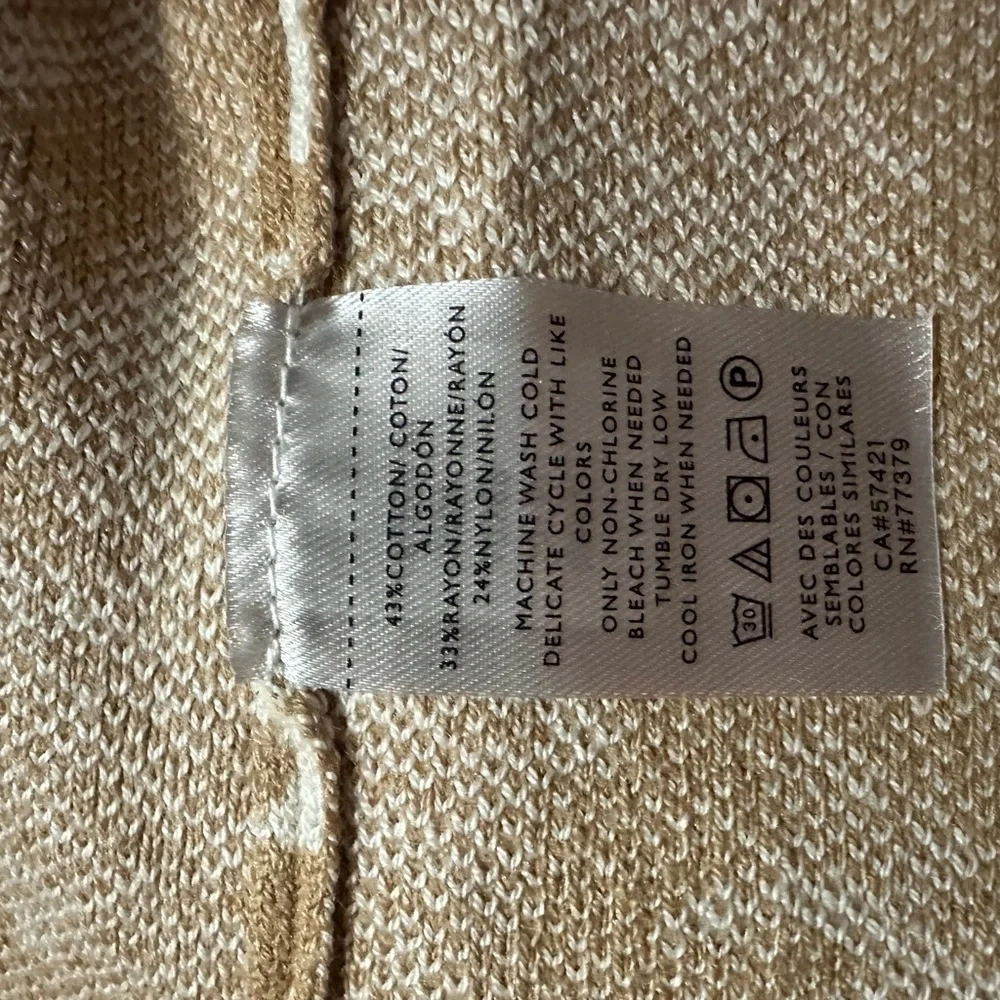Ann Taylor Factory Tan and White Midi Pencil Skirt sz XL NWT